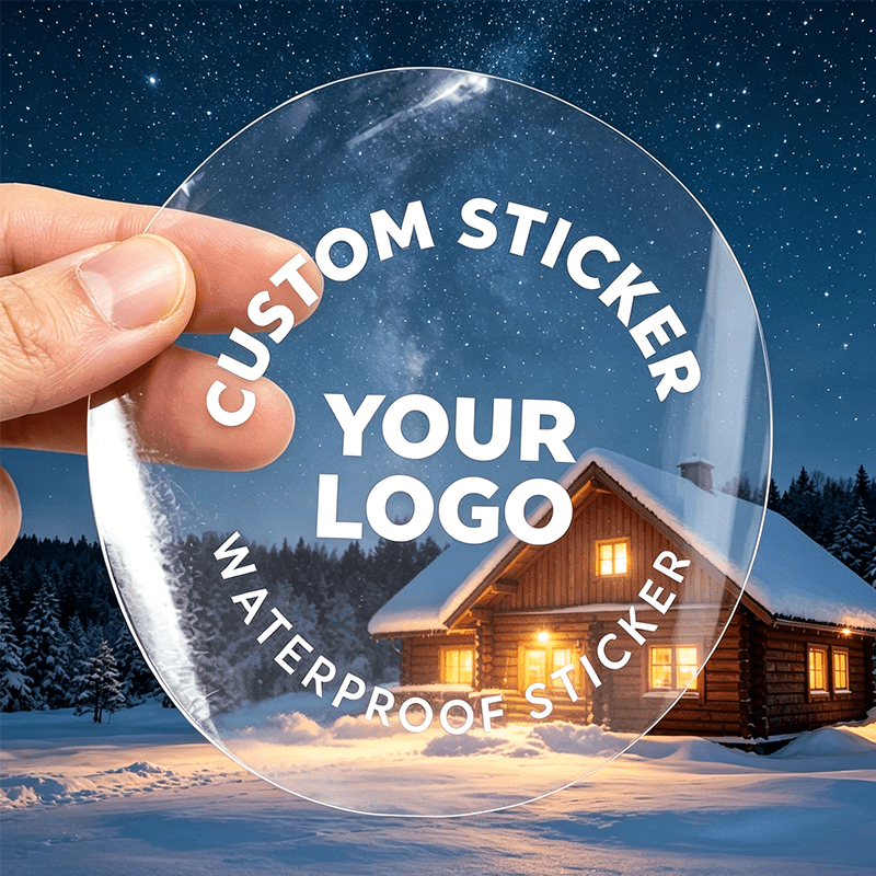 TEMU Clear Transparent Waterproof Custom Round Logo Stickers, Fully Custom Photo/image/text, Sizes 1.18-4 Inches, Self-adhesive Sealing Tags For