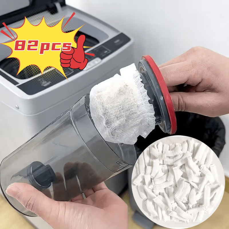 TEMU 82 sacs filtrants jetables pour aspirateur, housses filtrantes élastiques, compatibles avec la plupart des aspirateurs domestiques et de bureau,
