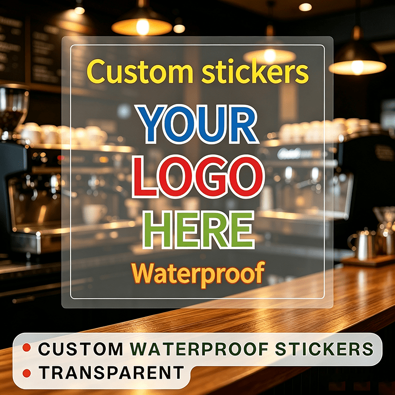 TEMU (1.18/1.57/1.97/2.36/2.76/3.15/3.54/4) Custom Stickers And Custom Logos, Transparent Square Label Stickers, Multiple Sizes Available For You