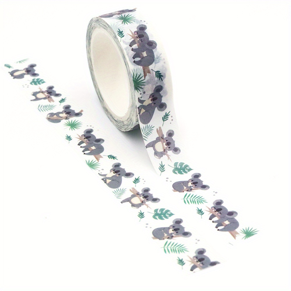 Image of 1pc Koala Australian Bear Tropical Leaves Tape Stationery Tape Diary Sticker , Gift Wrapping Decoration Craft Tape