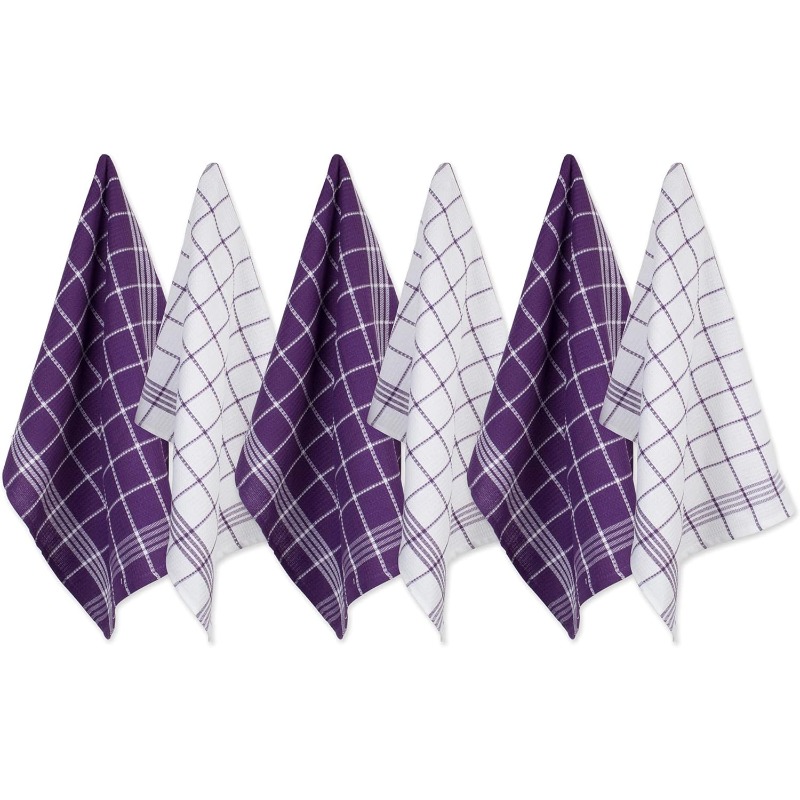 TEMU 6pcs 18×26 Inch Kitchen Dish Rags Hand Towels, , Dish Towel, Eggplant