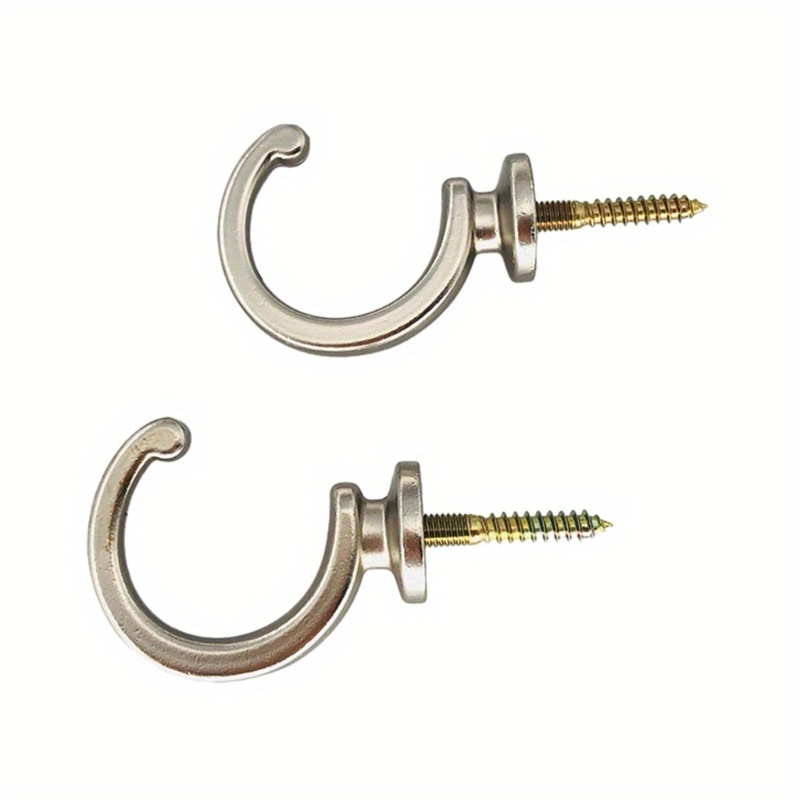Image of 2pcs Durable Ball End Polished Curtain Tieback Hook Expansion Plug End Modern Shaped Metal Wall Mounted
