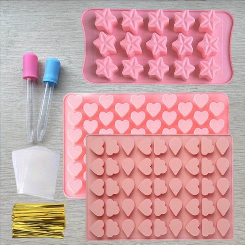 Lot 6 Moules Silicone Chocolat – Mini Tablettes, Pralinés, Formes Cœurs Animaux Lettres, Idéal Pâtisserie & DIY