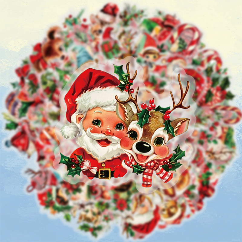 TEMU 50pcs Vintage Aesthetic Realistic Holiday Celebration Decal Stickers For Scrapbooking Journal Supplies Notebook Planner Decals Great Gift Idea
