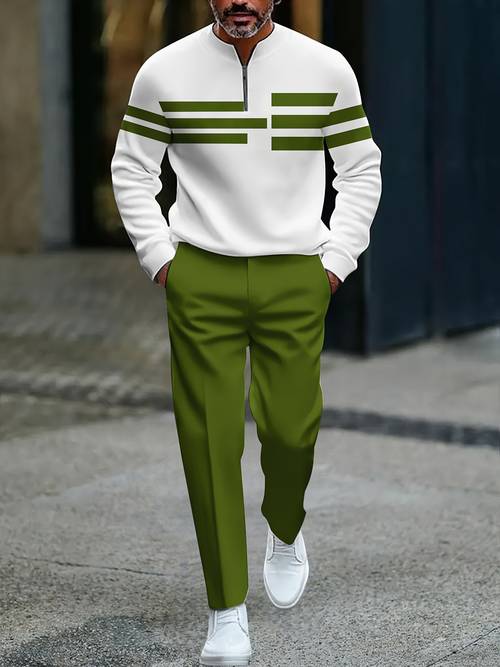 zip up long sleeved shirts and slacks sport suit for outdoor everyday casual wear outdoor wear spring gear trendy suits modern trends high quality sewing