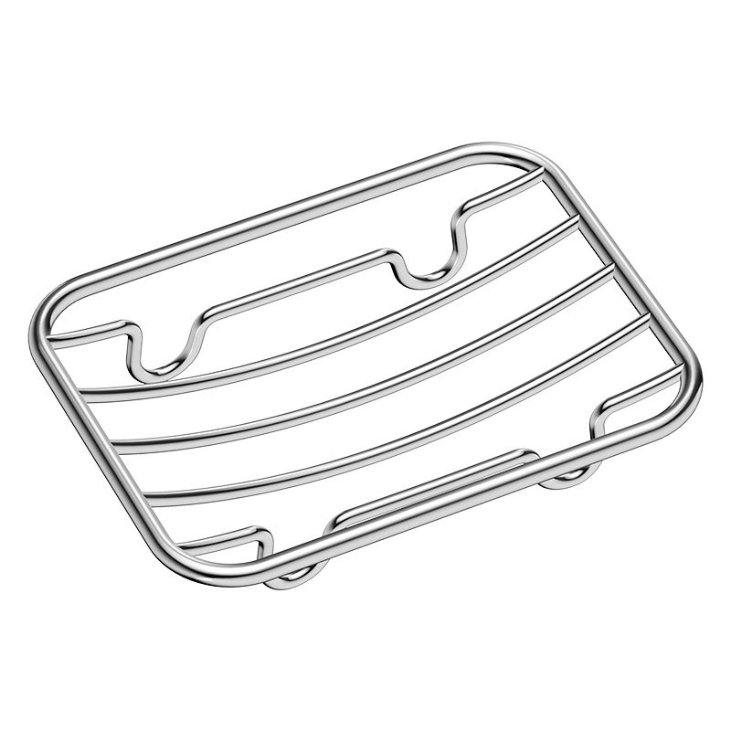 TEMU Porte-savon de 1 pièce en acier inoxydable pour lavabo de salle de bain, égouttoir de comptoir pour savon en barre
