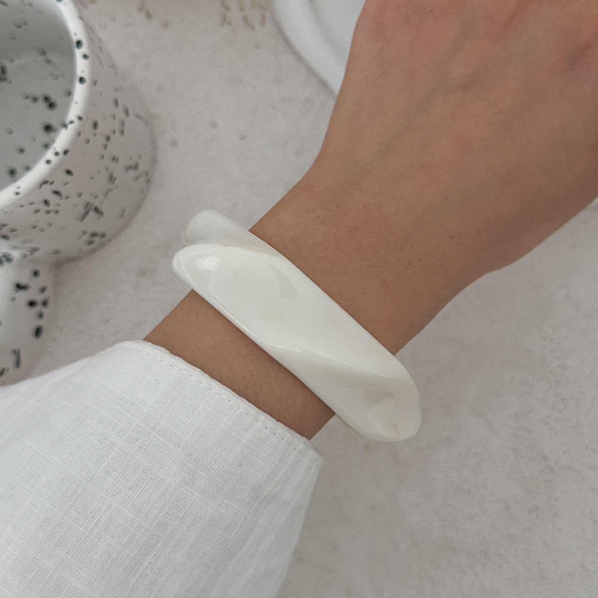 3pcs Geometric Resin Bracelet Set, Elegant & Easy Wear