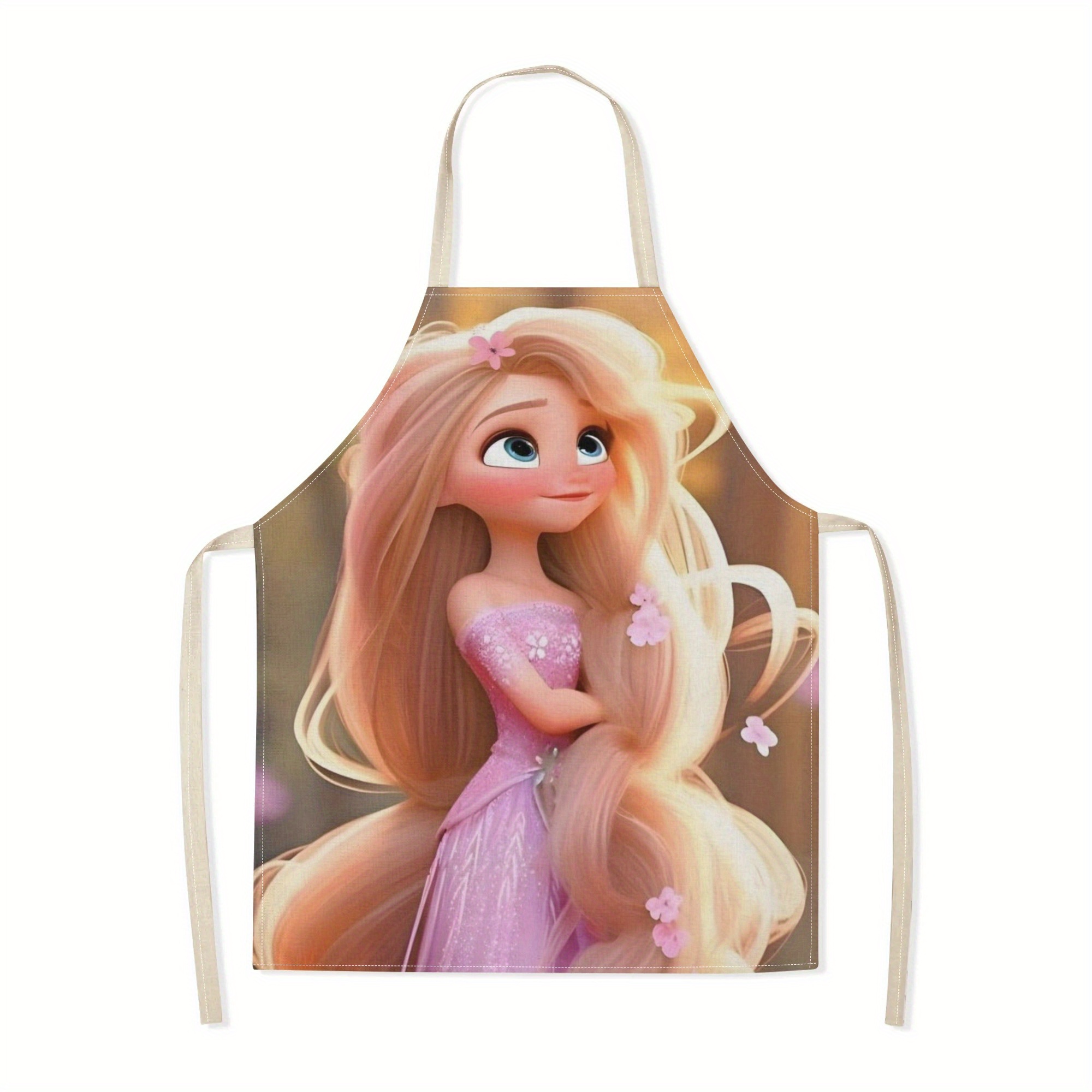 disney   a stylish waterproof apron featuring a cute cartoon design of princess  .   beautiful, fashionable, and simple, making  uitable for hotels, supermarkets, restaurants, fru hops, milk tea stalls, and   home use. details 6