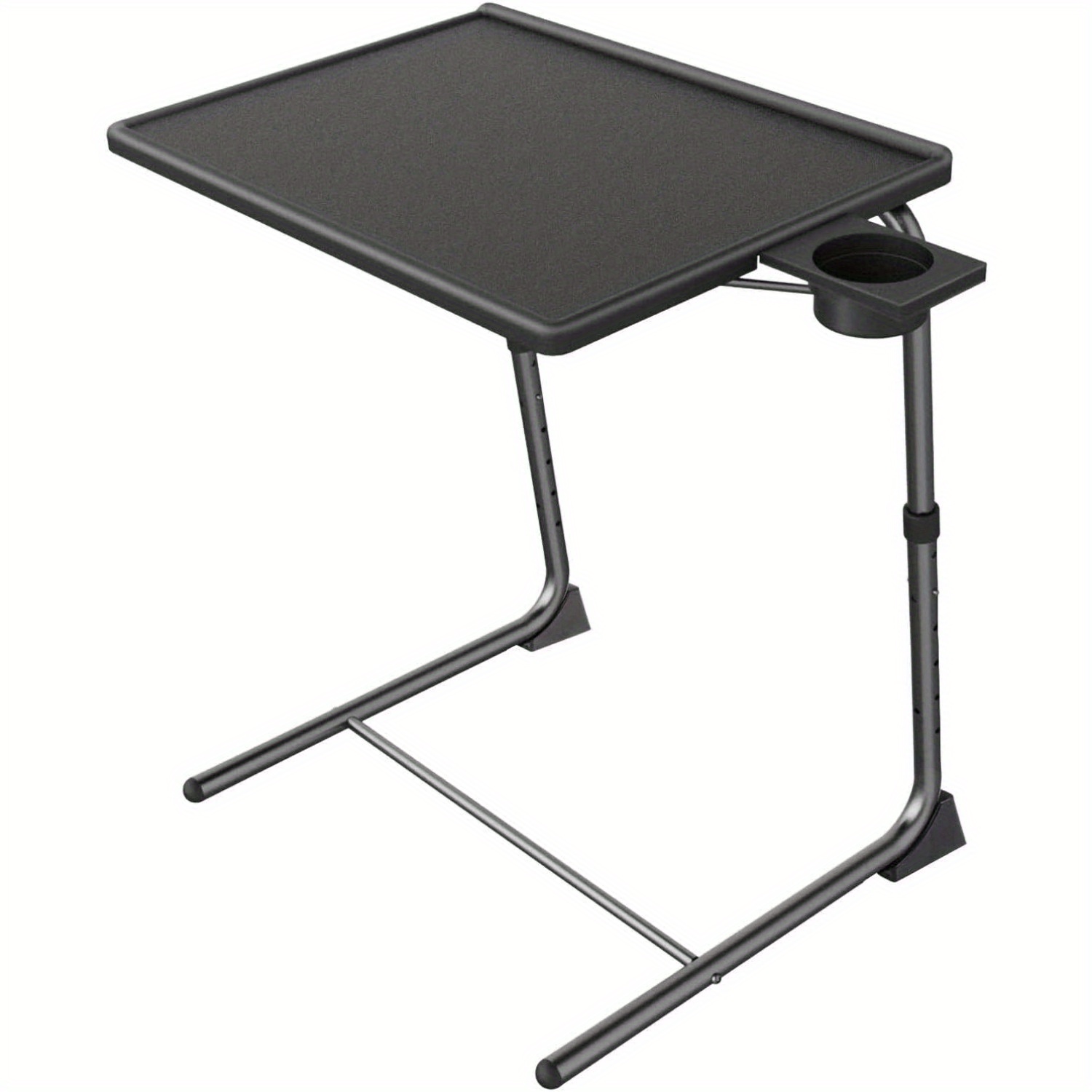 TEMU 1pc Adjustable Tv Tray Table - Tv Dinner Tray On Bed & Sofa, Comfortable Folding Table With 6 Height & 3 Tilt Angle Adjustments
