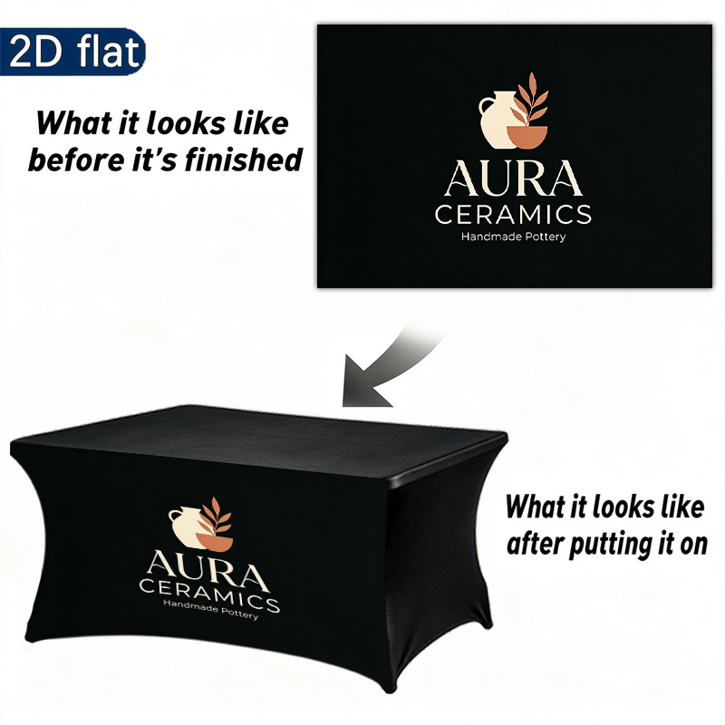 TEMU 2d Flat Elastic Full Cover Tablecloth Customized Personalized Tablecloth - Can Add Logo/text/photo Tablecover Suitable For Summer Outdoor