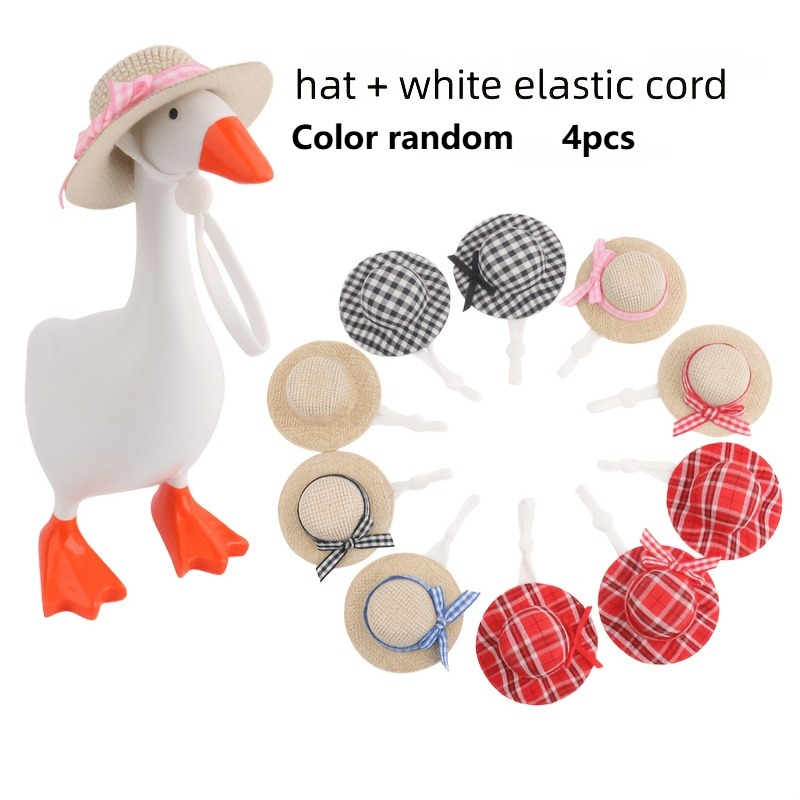 TEMU 4pcs - Mini Chapeaux en Tissu de Corde aux Couleurs Aléatoires, Adaptés aux Poulets, Canards, Oies, Oiseaux et Autres Animaux de Compagnie,