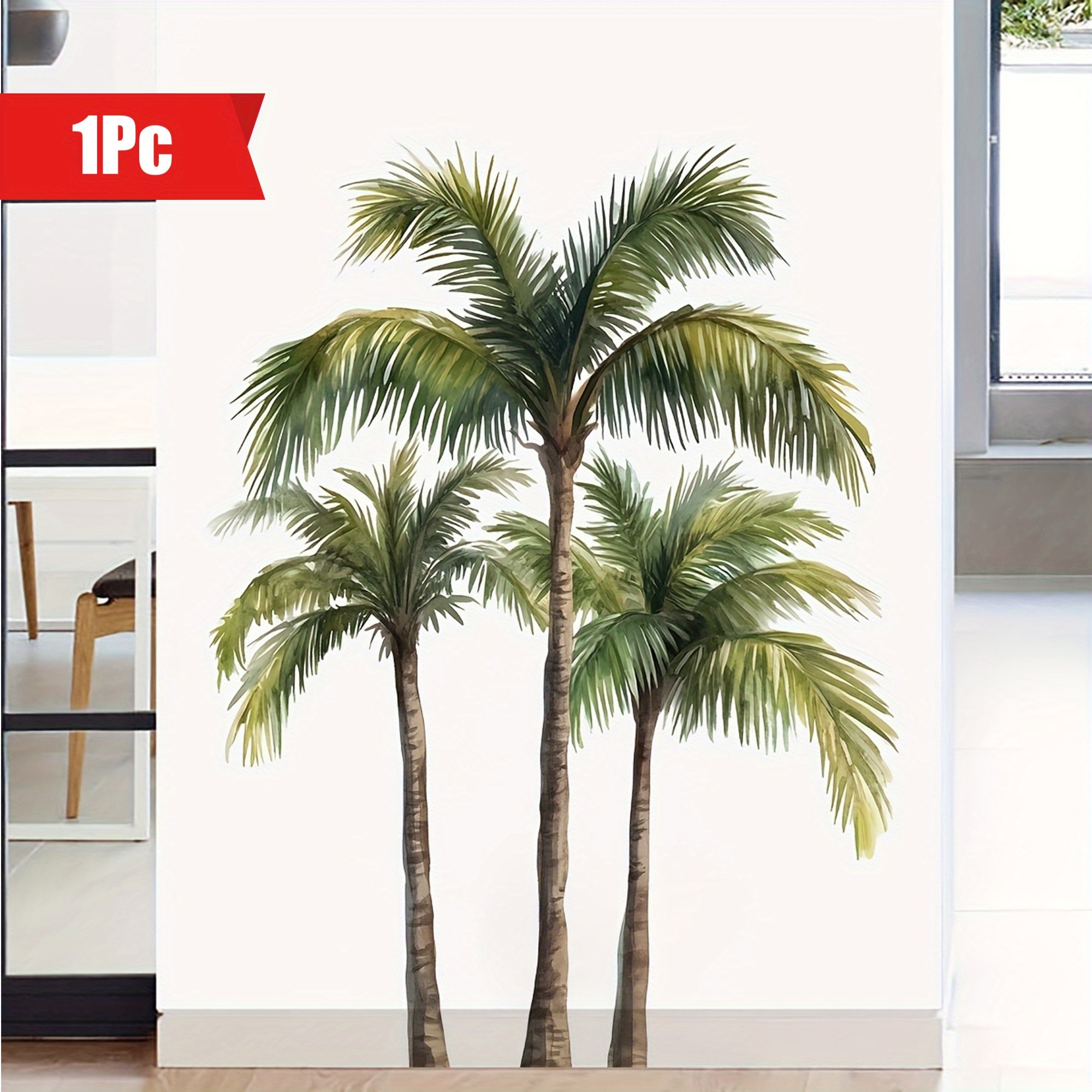 1pc coconut tree wall sticker decoration beach scenery diy palm tree wall sticker suitable for living room