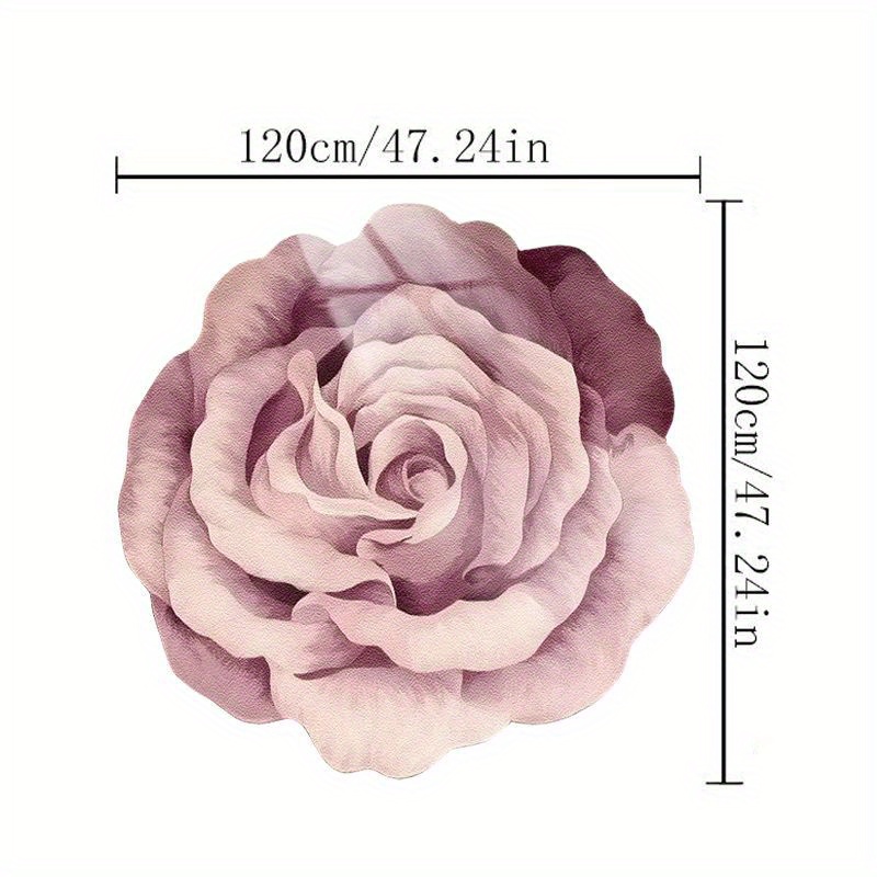 TEMU Tappeto in peluche da 1000G con motivo a rosa da 10 mm, tappeto vintage in stile francese per la decorazione del soggiorno, tappeto in peluche