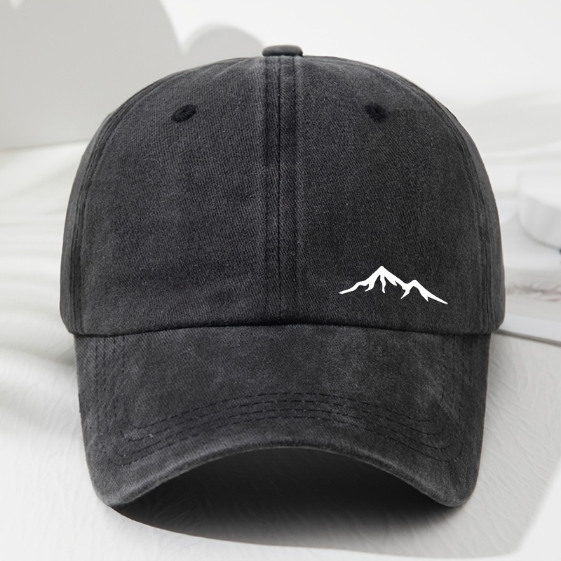 Image of A Neutral Baseball Cap With Print, Retro Style Adjustable Shade , Fashion Outdoor Hat, Perfect For Sports, Fishing, Picnic And Camping