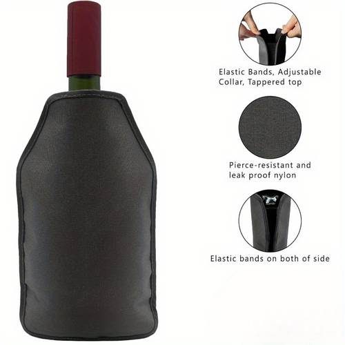 1 durable reusable wine bottle cooler with pack adjustable neck strap elastic band parties picnics and gifts