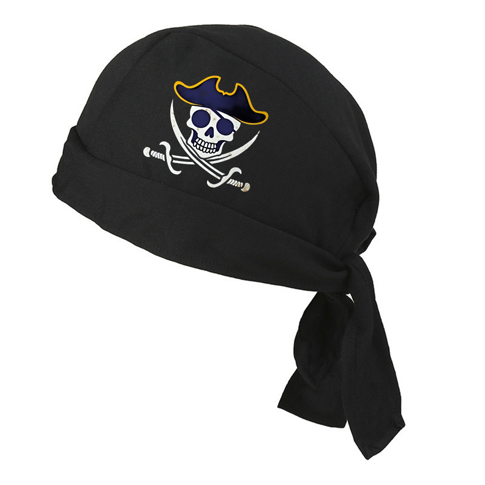 TEMU 1pc Of A Pirate-themed Skull Bandana Made From Breathable, Quick-drying Non-woven Fabric, Suitable For Running And Cycling
