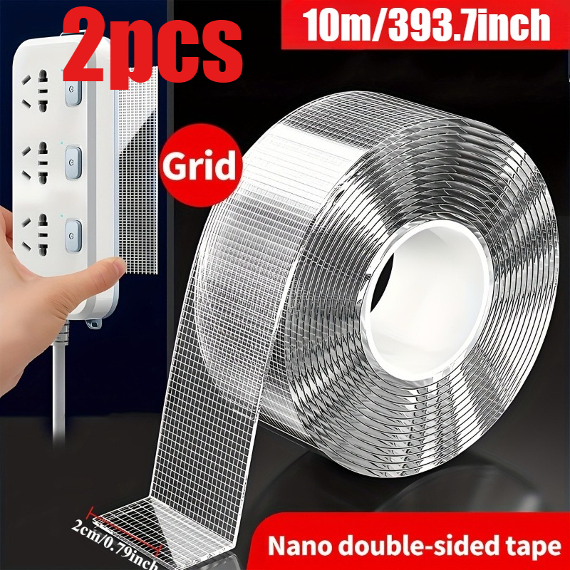 TEMU Industrial-grade Nano Double-sided Tape, 2pcs 10 Meters Long, Removable Without Leaving Residue, Pet Transparent Material, High | Strong