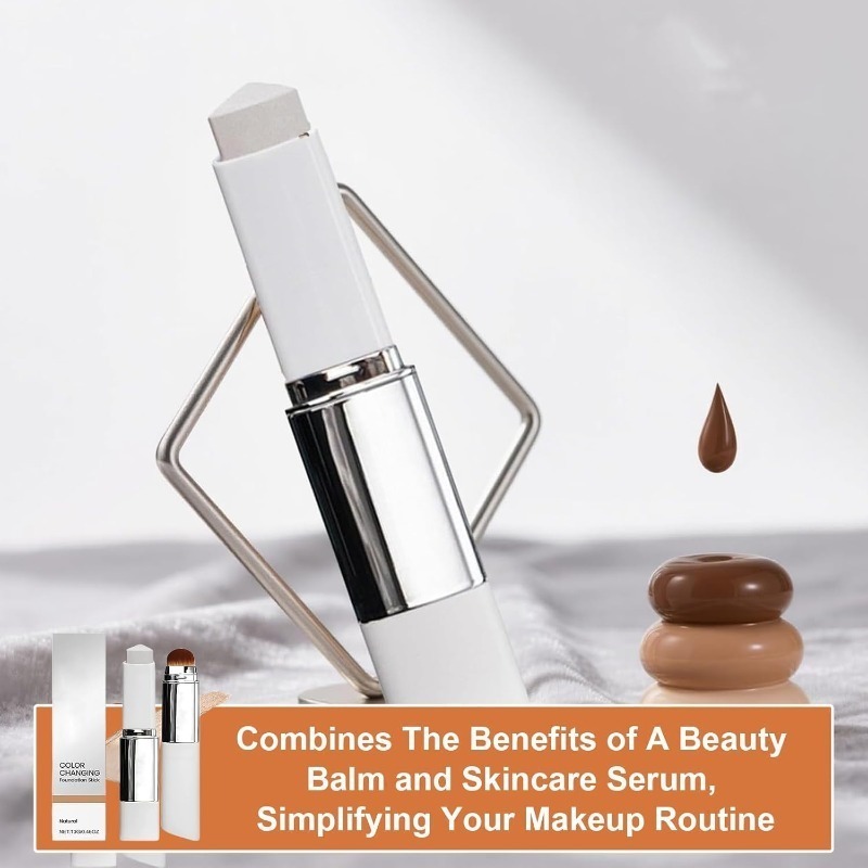 blanc cover cream stick 0 46oz ivory natural   beige 2 in 1 color changing foundation stick moisturizing and concealing base makeup double ended with built in brush portable for everyday use quick touchup   smooth Product details 0