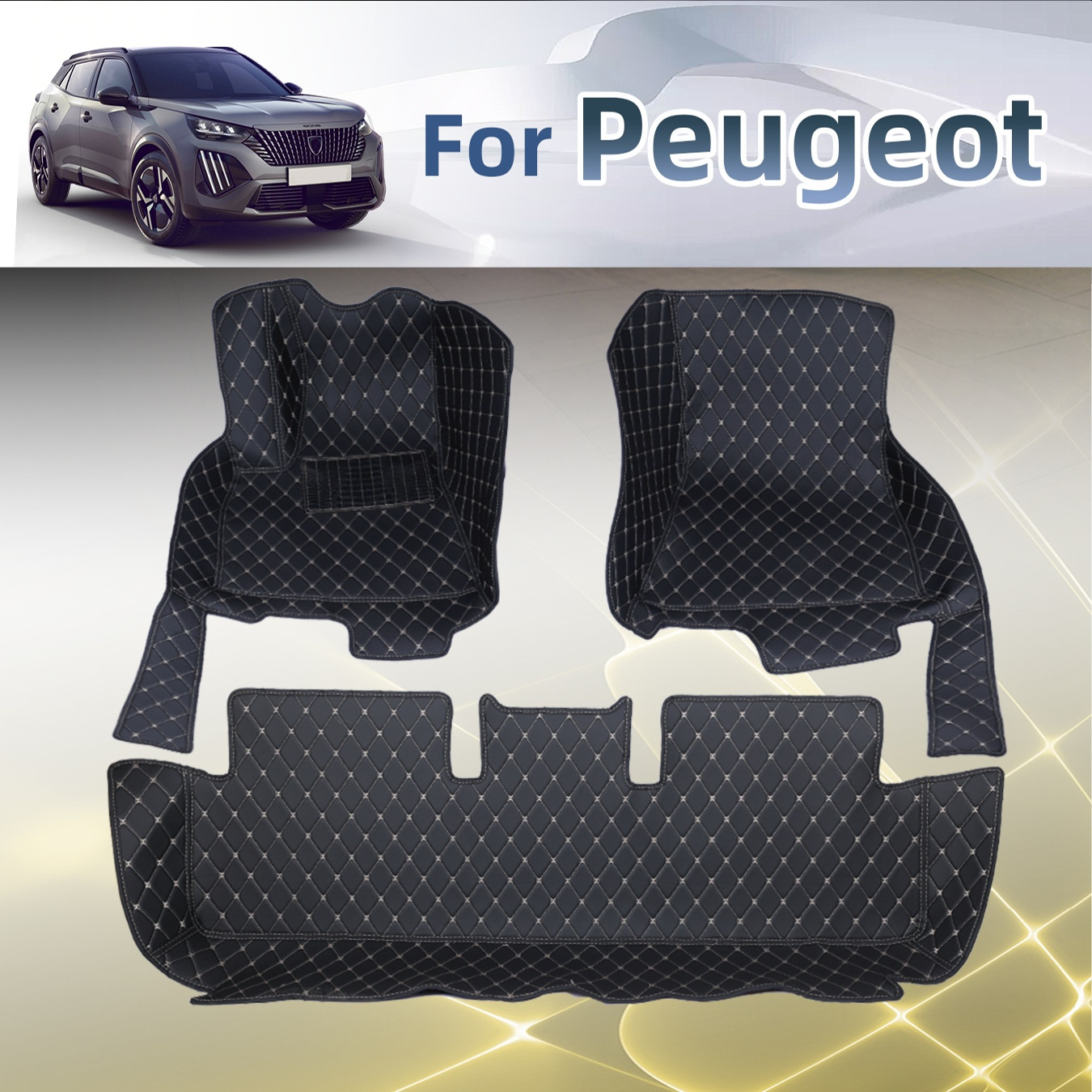 TEMU For /3008gt/2008/3008/308/508/307/307sw/207/207ccluxury Left-hand Drive Floor Mats - Premium Faux Leather, Anti-smell, , Protection For Car