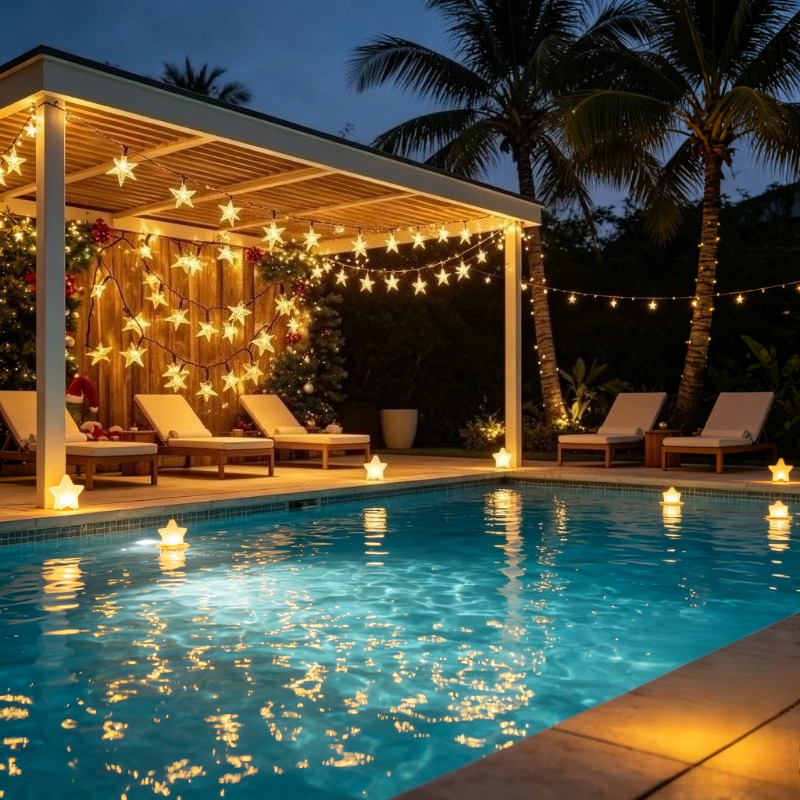 TEMU Guirlande Lumineuse Étoiles Solaires | Bande Lumineuse d'Extérieur | Lumière Intelligente | Guirlande Lumineuse , de Protection IP65, Convient