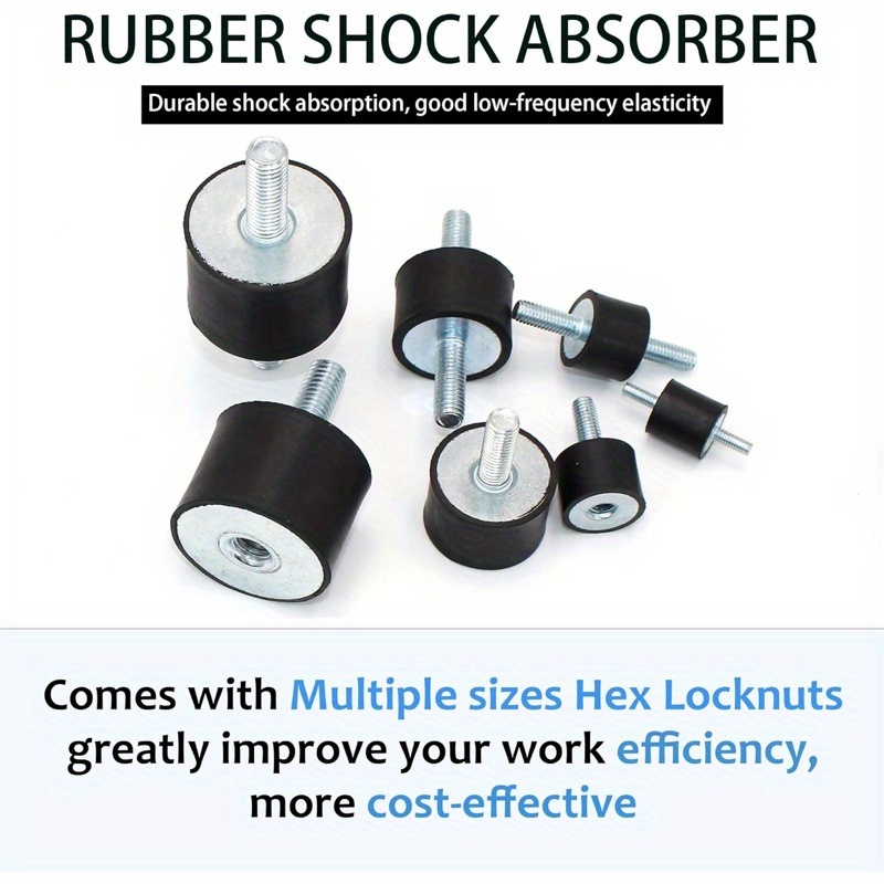 4pcs m8 30 x 20mm rubber isolator mounts double studs shock absorber with 8pcs locknuts, cylindrical   isolation   mounts for compressors pumps generators motor engines, machinery  , engine mounting solution,   isolator, durable shock absorber,    , reinforced construction, vibration dampening system, industrial maintenance, equipment installers Product details 1