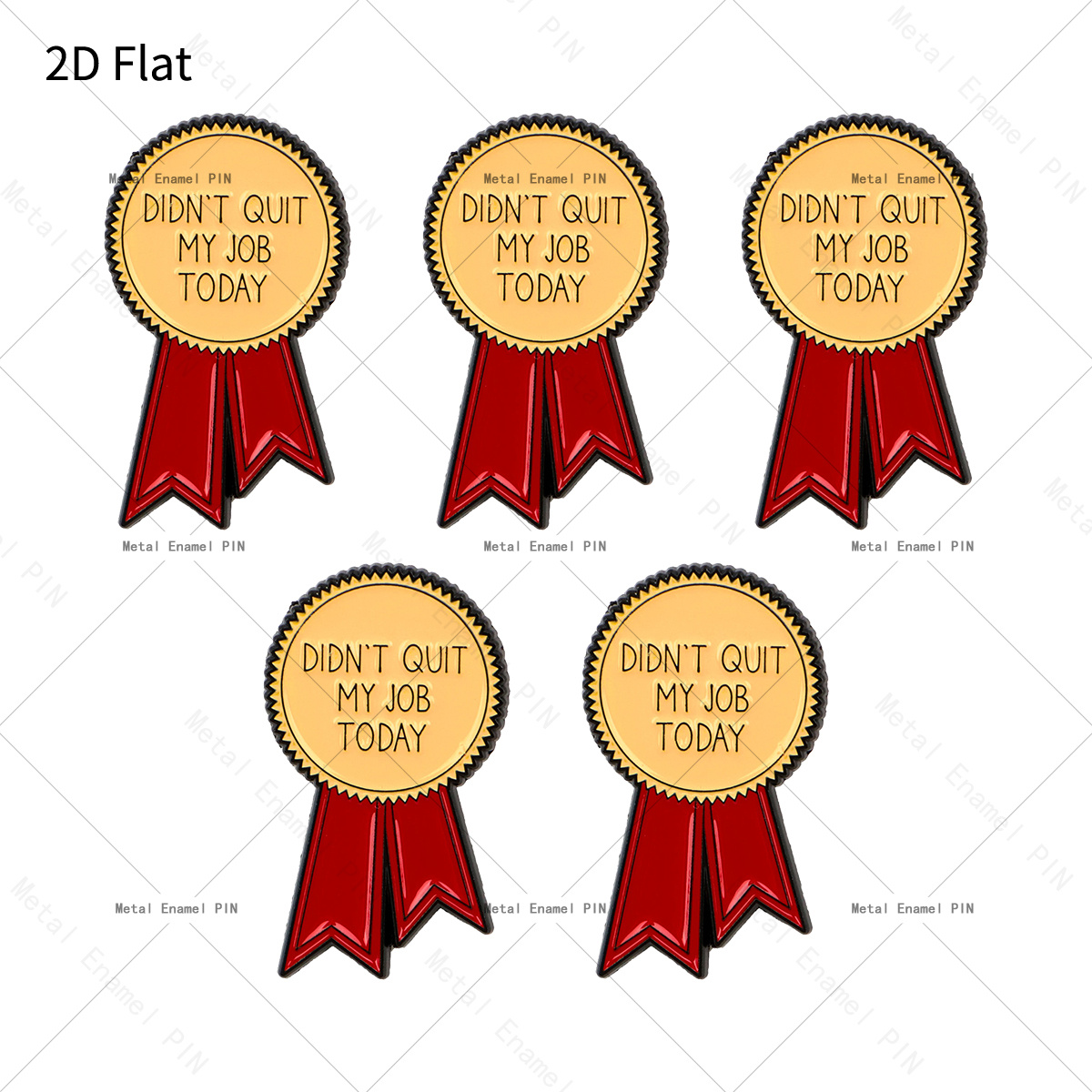 TEMU Plat 2D, Plat 2D Lot de 5 pièces "N'AI PAS ABANDONNÉ MON JCB AUJOURD'HUI" Épingle de Revers Émaillée avec Amusante, Broches Badges pour Sacs à