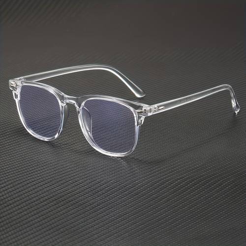 1pc unisex oval fashion transparent glasses simple clear and lenses comfortable suitable for computer gaming tv and phone use