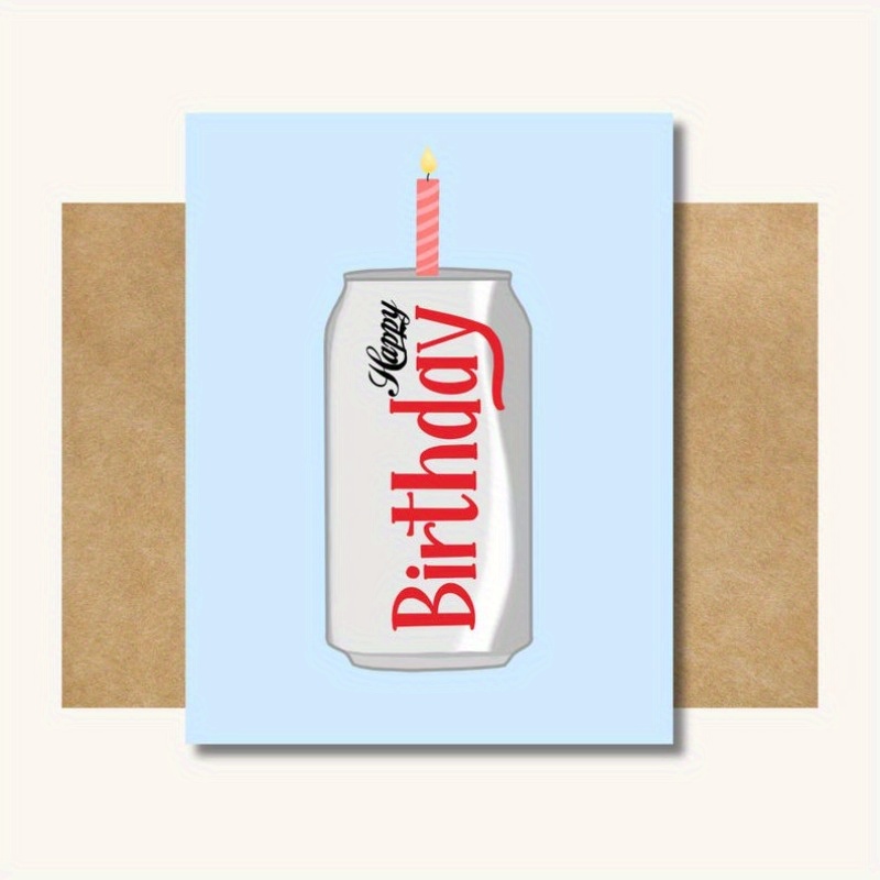 TEMU Diet Coke Birthday Card - Fun Birthday Card For Diet Coke Lover, Perfect Gift For Diet Coke Fan, With A Can Of Diet Coke Design, Birthday Party