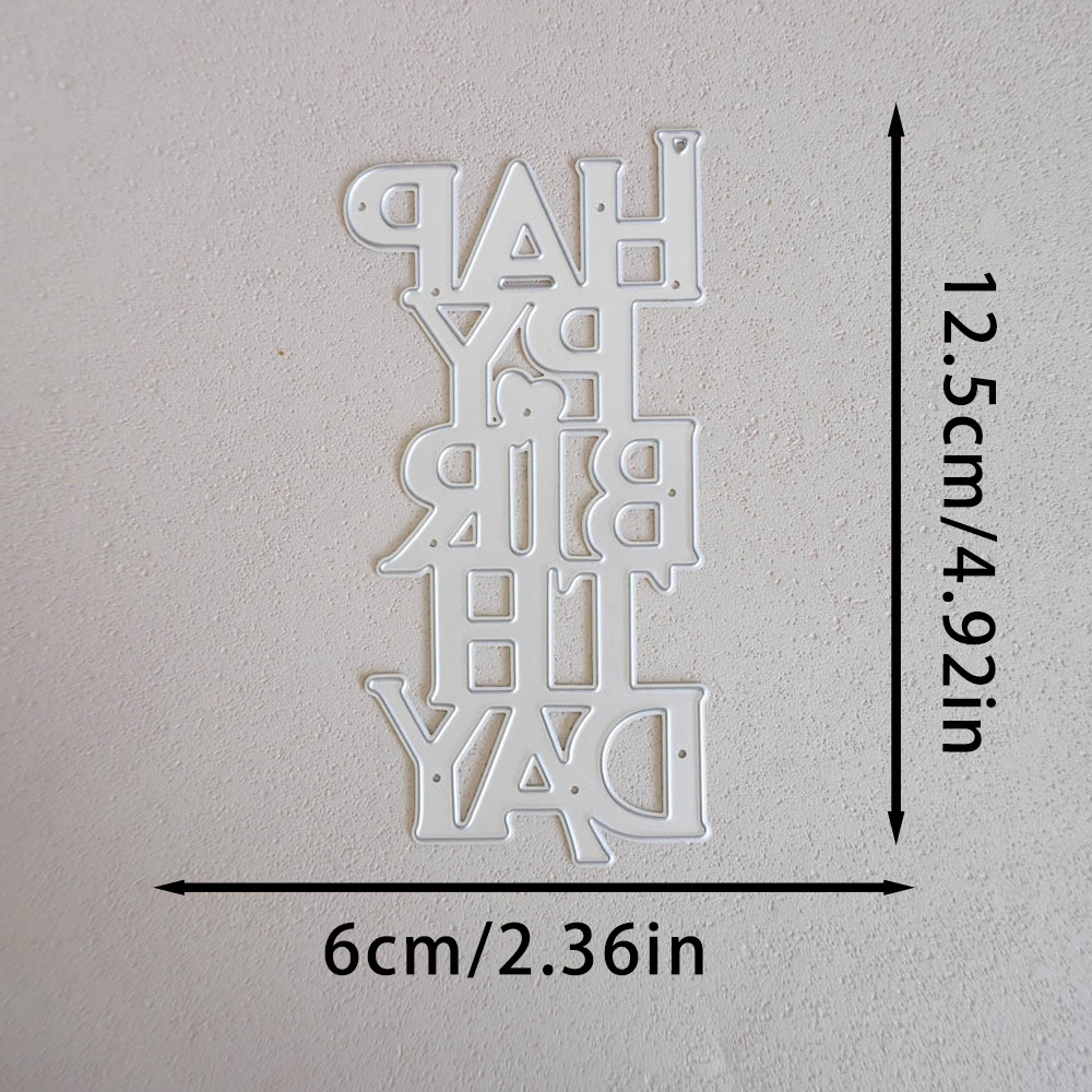 TEMU 1pc Happy Birthday Cutting Dies Stencils With English Lettering - Compatible For Card Making, Scrapbooking, Wedding Invitations, Diy Crafts,