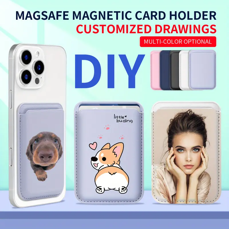 Leather 5 Cards Phone Holder Wallet Credit Card Ho... – Grandado - Foto 5