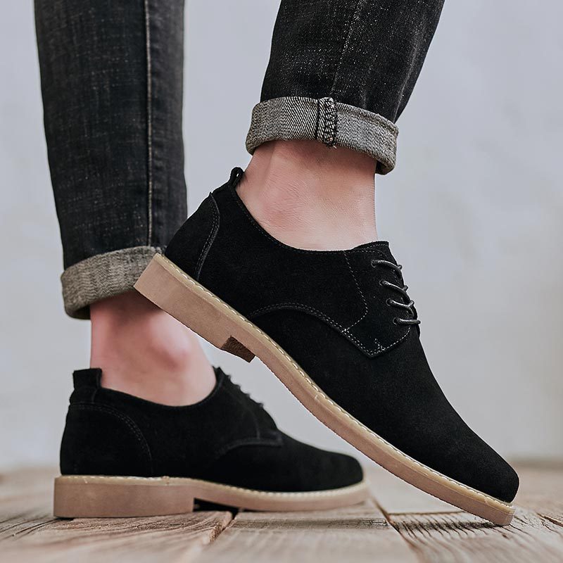 mens casual lace derby shoes classic business casual oxfords  display picture 1