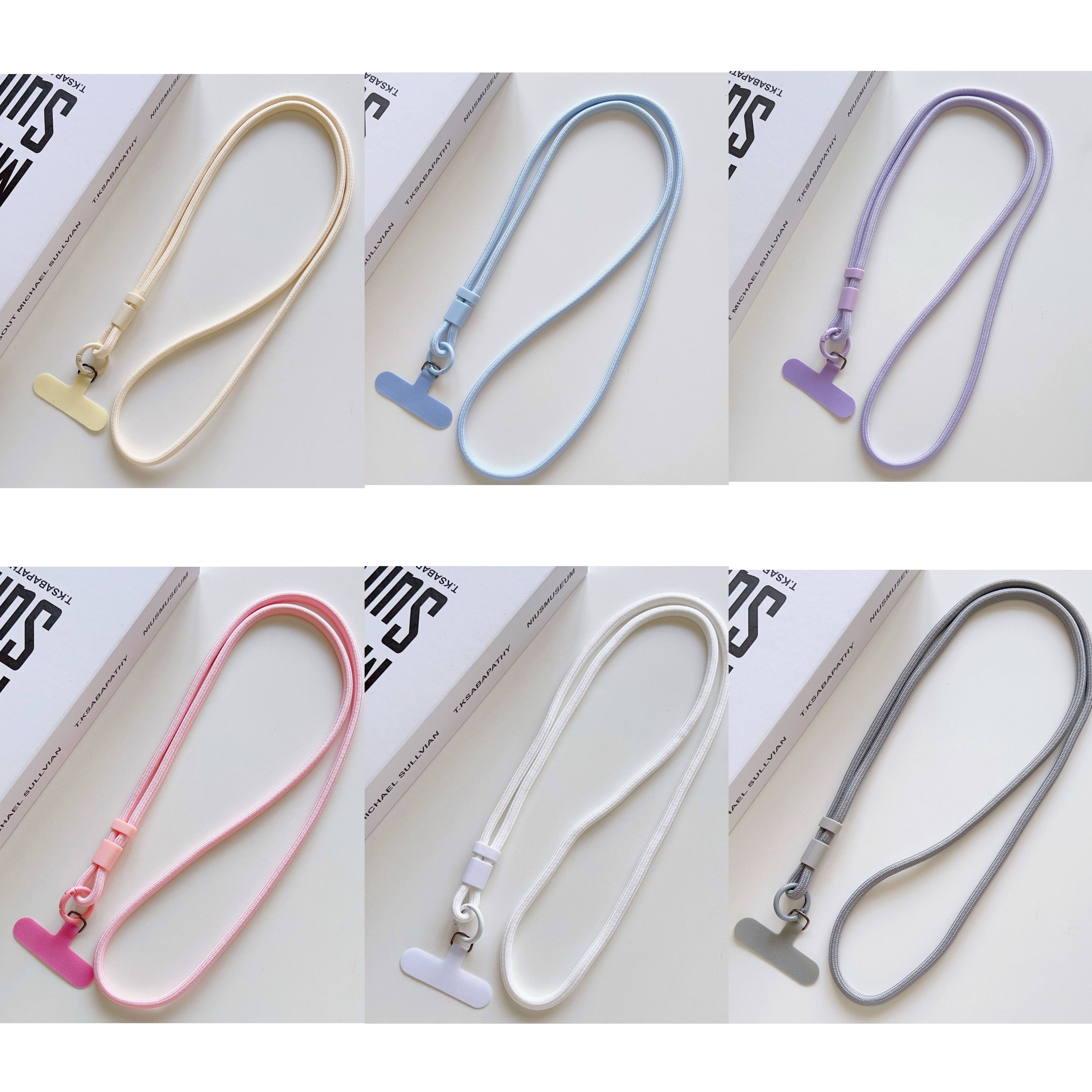 TEMU 6pcs Adjustable Nylon Long Phone Lanyard Neck Strap - Crossbody Strap With Detachable Hook, Suitable For Outdoor Sports, Travel, And Daily Use -