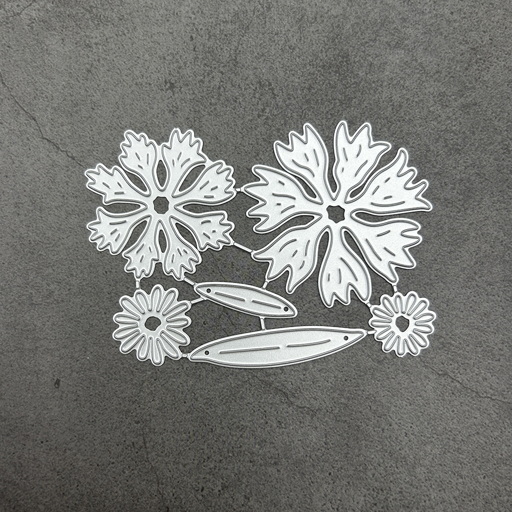 Image of 1pc Flower And Leaf Metal Cutting Dies, Spring Flower Molds, Diy Art Metal Cutting Die Templates, Flower And Leaf Cutting Dies For Card Making And Diy Photo Album Embossing Crafts.