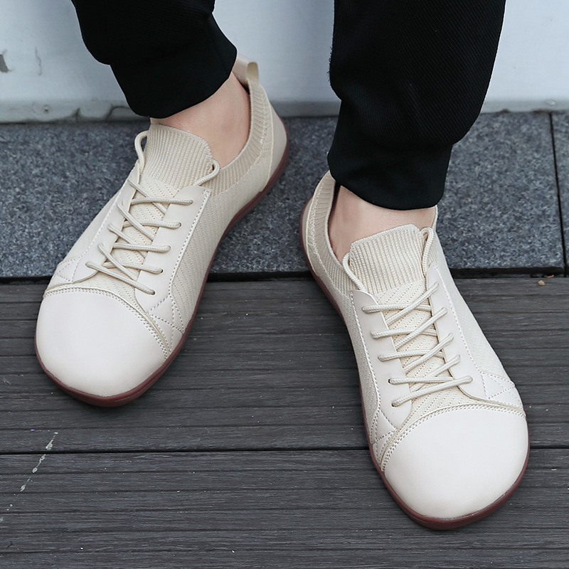 Men's Wide Toe Box Chunky Sneakers, Thick Cushioned Sole