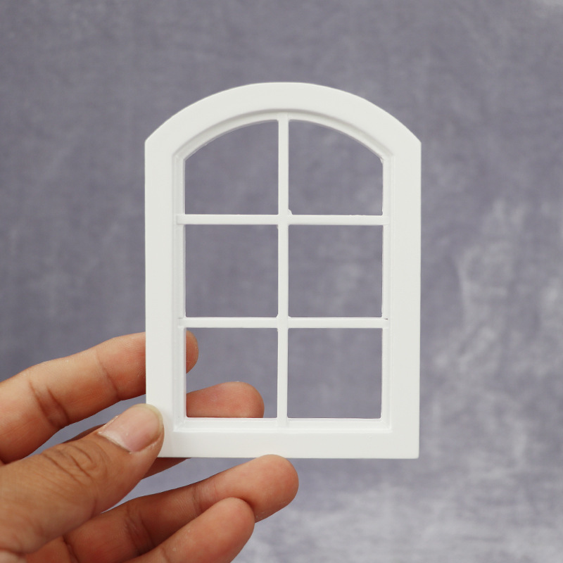 

White European Wooden Windows For 1/12 Scale Dollhouse Furniture Fittings