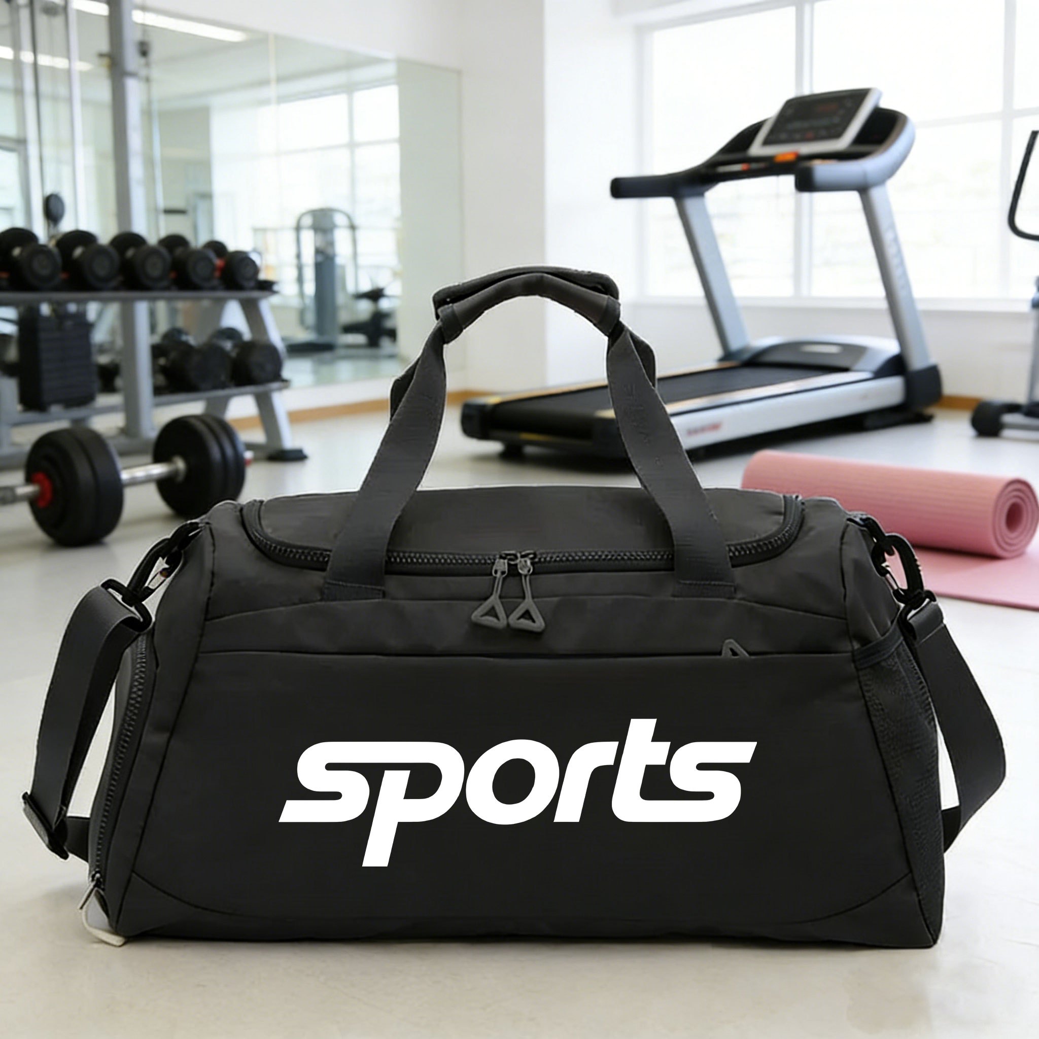 TEMU Sports Pattern Multi-functional Fitness Crossbody Bag, Duffel Bag, Handbag, Shoulder Bag, Basketball Bag, Yoga Bag, Dance Bag, Suitable For And