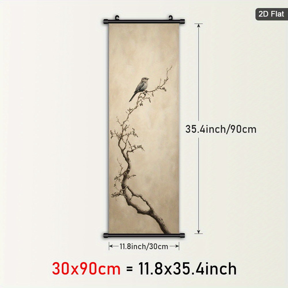 TEMU mural encadré 2D plat, 1 pièce, représentant une scène , une peinture apaisante en rouleau, un poster sur toile serein, une œuvre d'art à