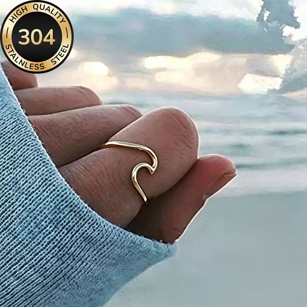 TEMU High-quality Stainless Steel, Adjustable, Hypoallergenic, Tarnish-resistant, Simple And Elegant, A Stylish Women's Ring Suitable For Daily Wear