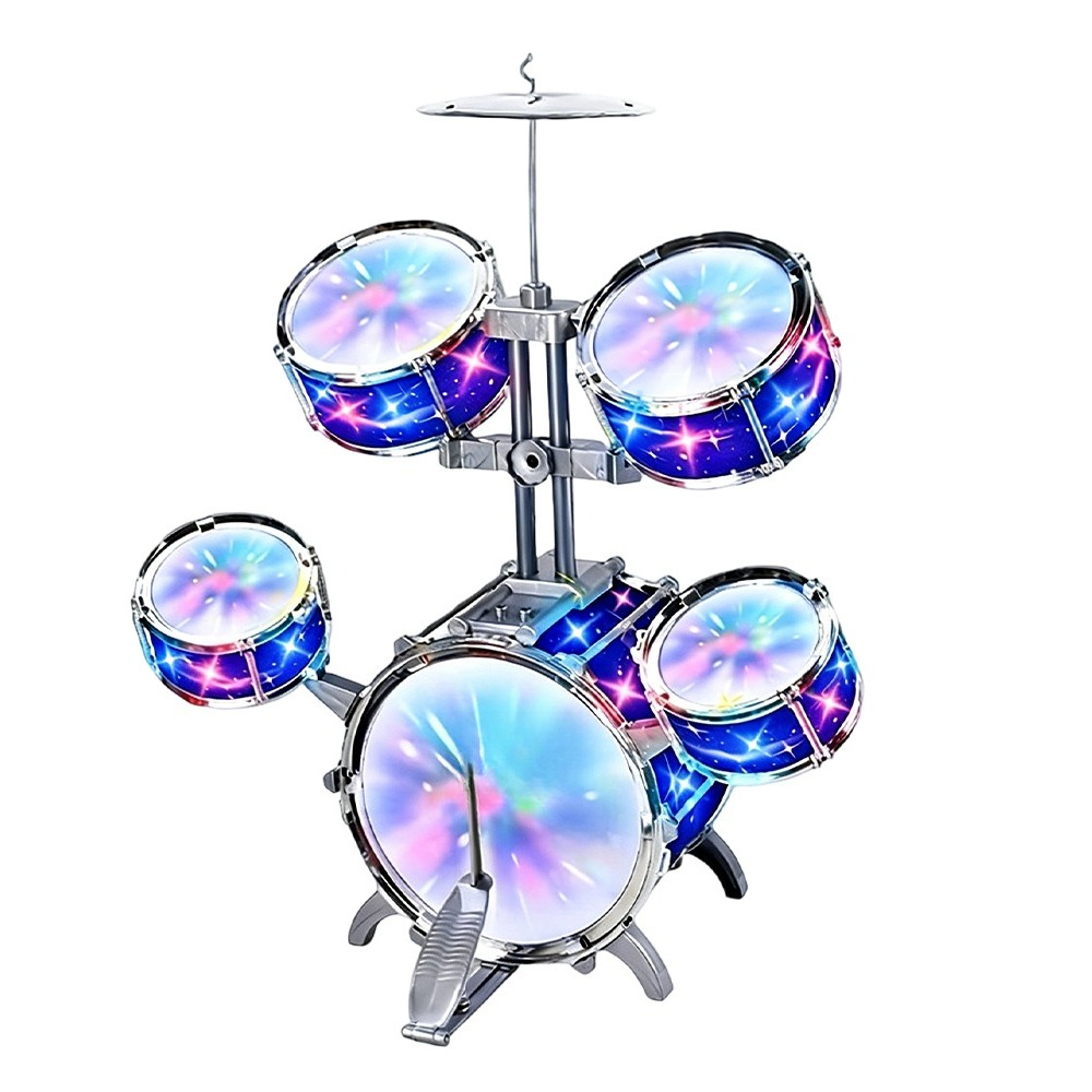 Mini Rack Drum Pedal Drum Set 6 Drums 1 Palladium 2 Sticks Birthday Christmas New Year's Perfect Gift Instrument