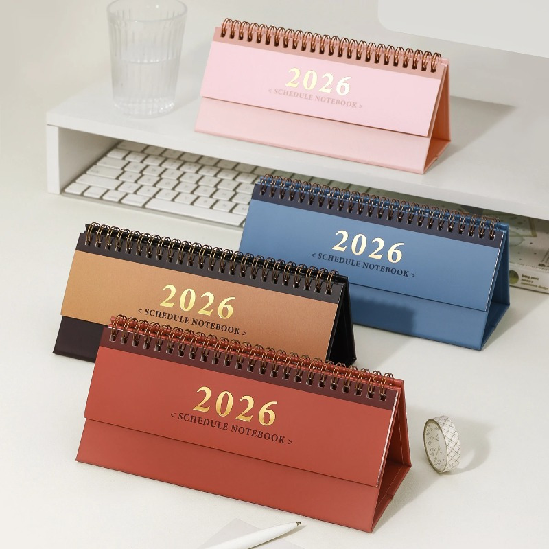 Calendario Da Scrivania 2026 Con Base In Legno - Organizzatore E Pianificatore Mensile Per Casa, Ufficio E Studio