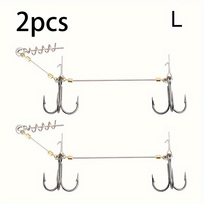 Tuodsplu 2/3pcs Fishing Hooks, Sharp Triple-pronged Hooks With Reverse Hooks, Screw Connector Kit, Ideal For Catching Big Herring, , , And Largemouth Fish