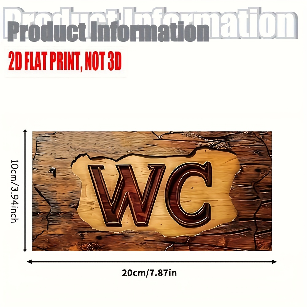 TEMU 1pc 2d Flat, Vintage Wooden "toilet" Sign Plaque, Wall Decor And Home Ornament, Indoor/outdoor, Multi-use For Bathroom, Suitable For Porch,