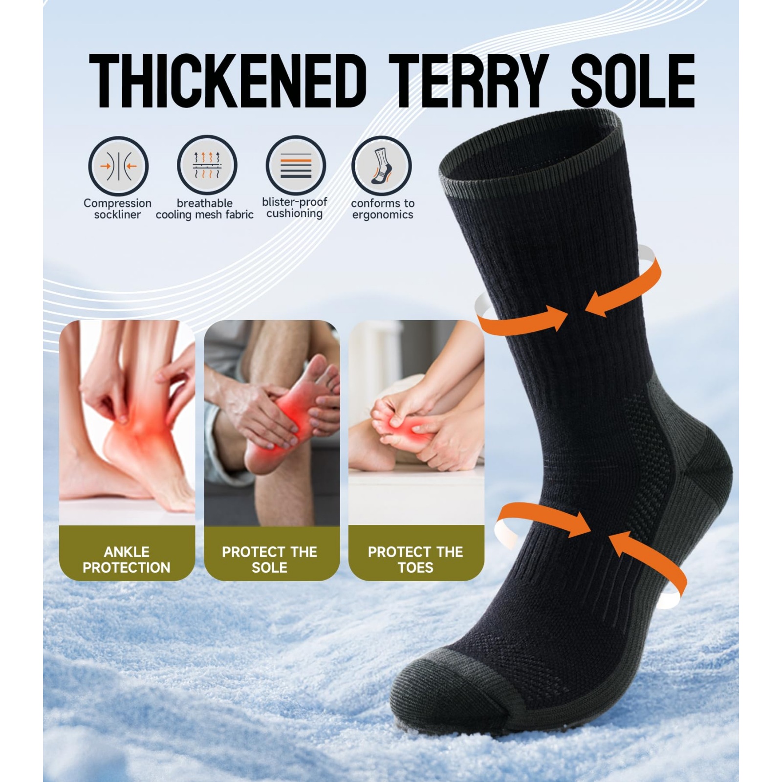 3 Pairs Men's Thermal Socks for Winter Activities