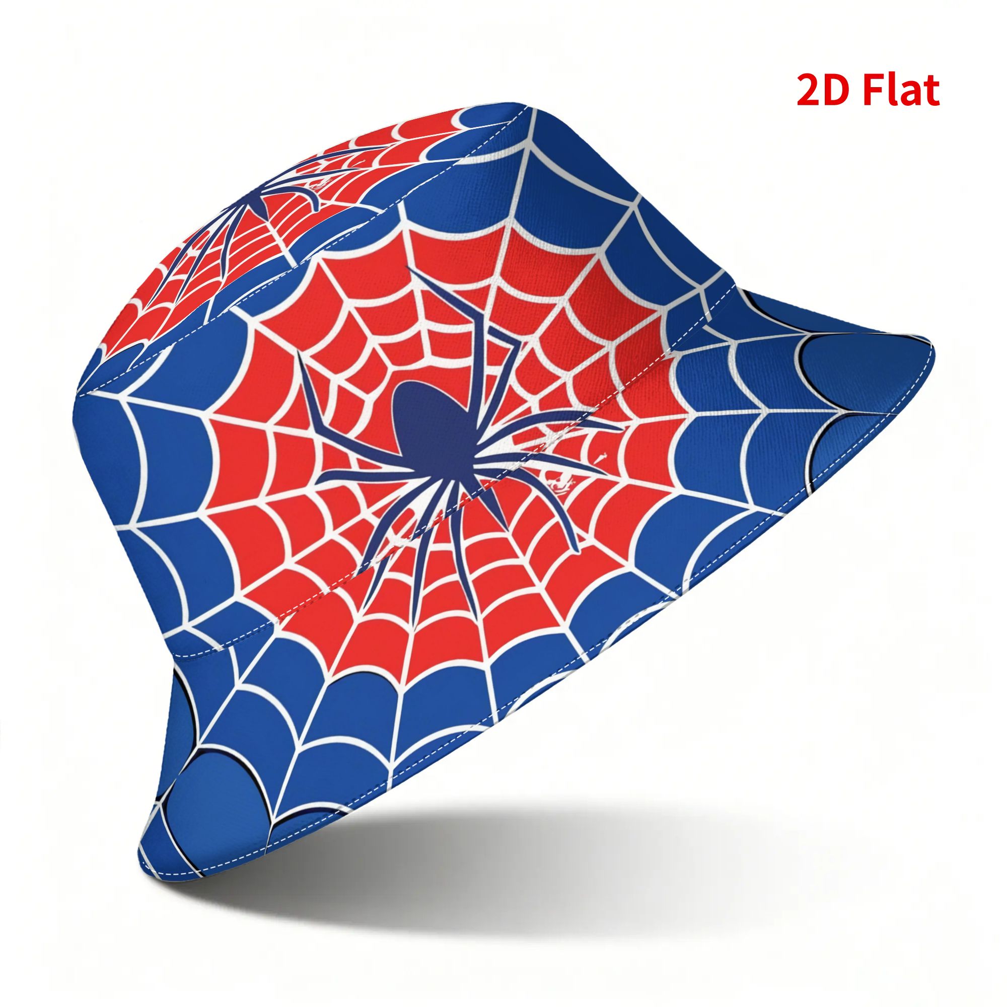TEMU Spider Web & Spider Print Bucket Hat - Sporty Novelty Design With 2d Web Pattern, Suitable For Sports, Daily Wear, Themed Parties & Outdoor