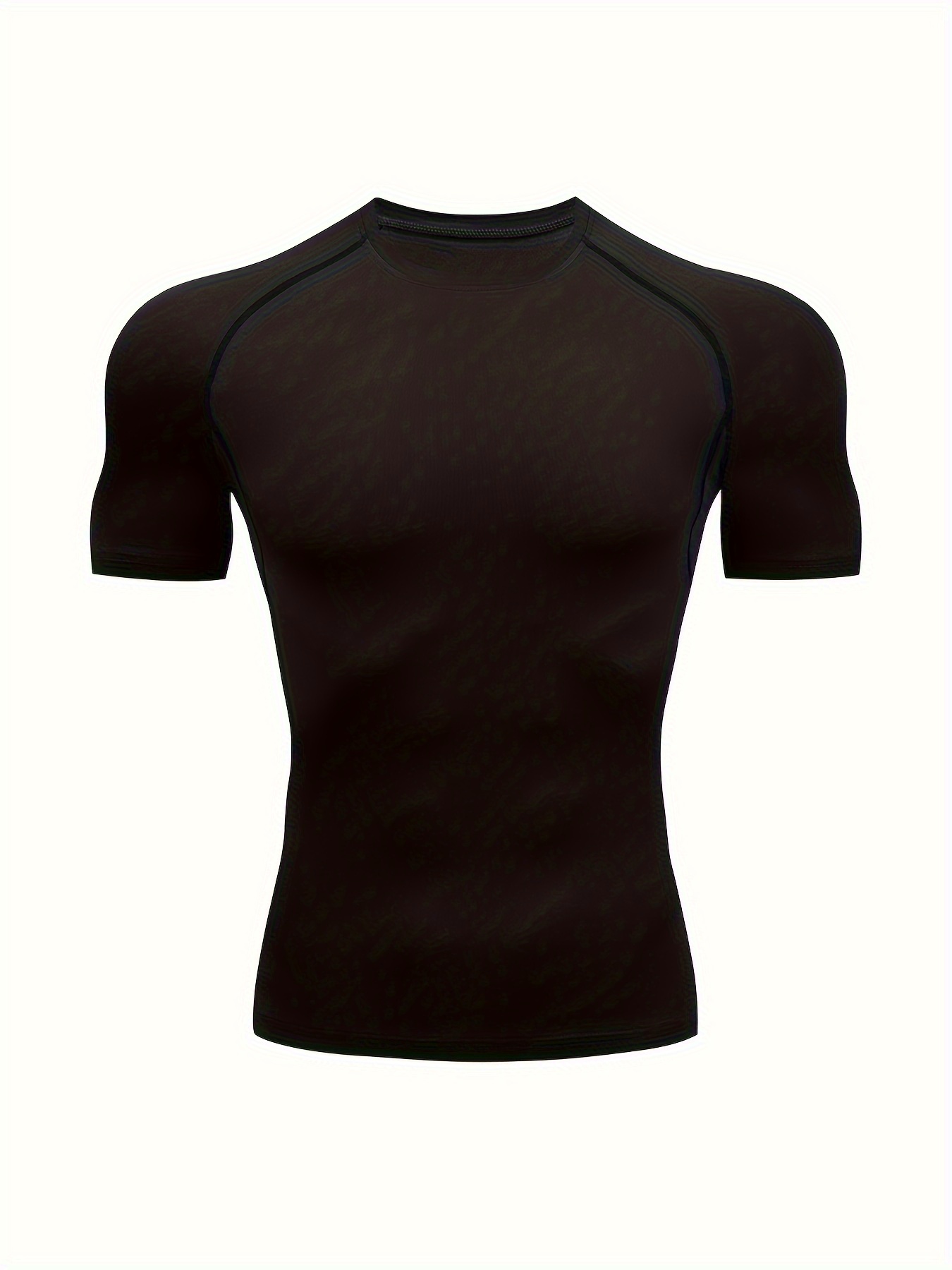 mens high stretch sports compression t shirt breathable quick drying short sleeve red with black accents crew neck 90 polyester and 10 elastane   gym and outdoor activities gym apparel