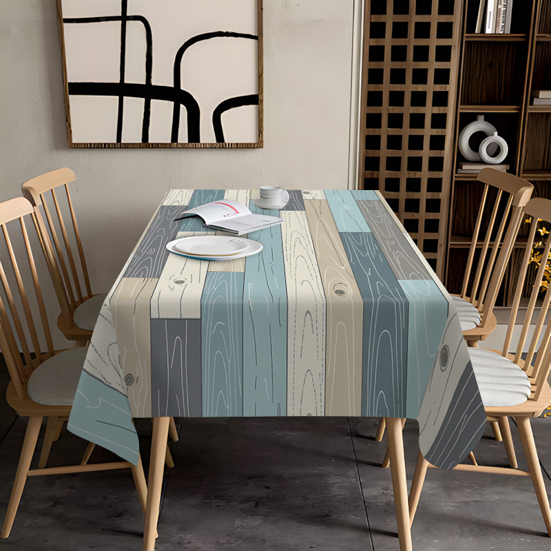 rechteckige tischdecke holzoptik muster