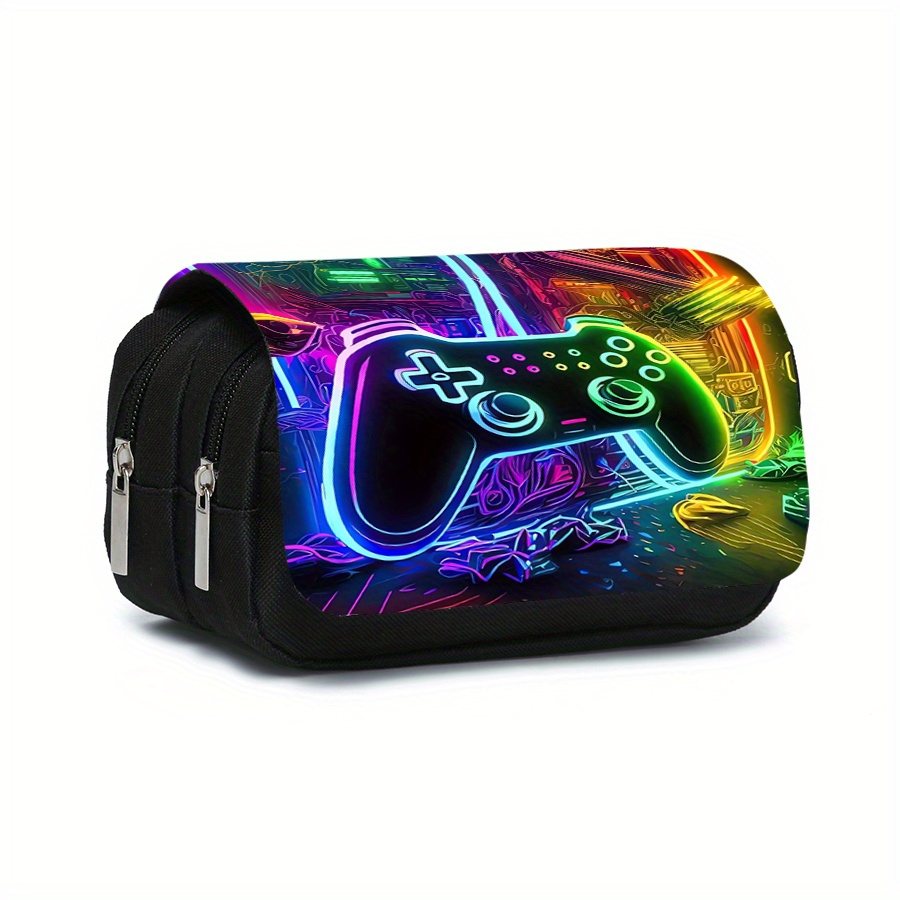 Cool Gaming Controller Double-layer Flip Pencil Case
