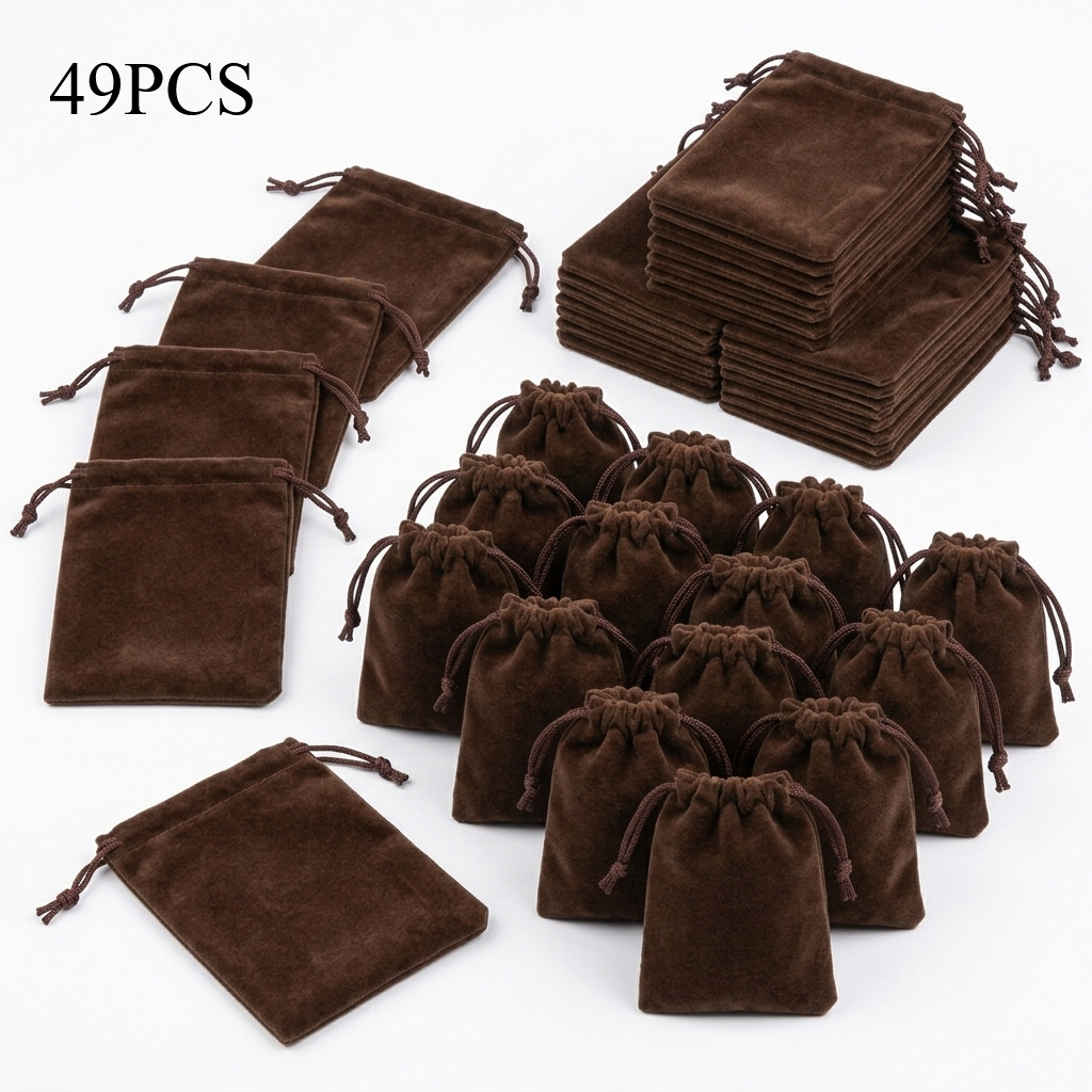 TEMU 49pcs Velvet Drawstring Bags Velvet Jewelry Pouches Soft Velvet Gift Bags With Drawstring Closure Reusable Velvet Sacks For Jewelry Storage