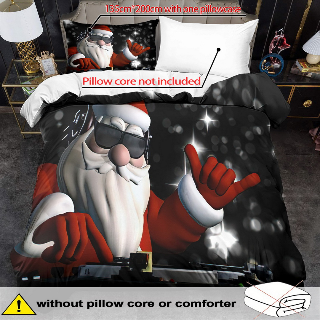TEMU Open Christmas Theme Duvet Cover Set - 2/3pcs, Soft Comfortable Breathable, Christmas Gift Print Bedding, Christmas Gift Print Duvet Cover Set,