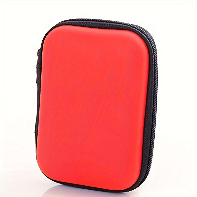 1pc EVA Headphone Storage Bag with Zipper - Portable Wireless Earbud Case & Cable Organizer, Durable Plastic, Mixed Color Shell